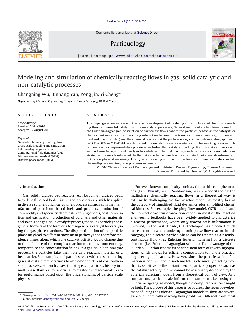 Modeling and simulation of chemically reacting flows in gas–solid catalytic and non-catalytic processes