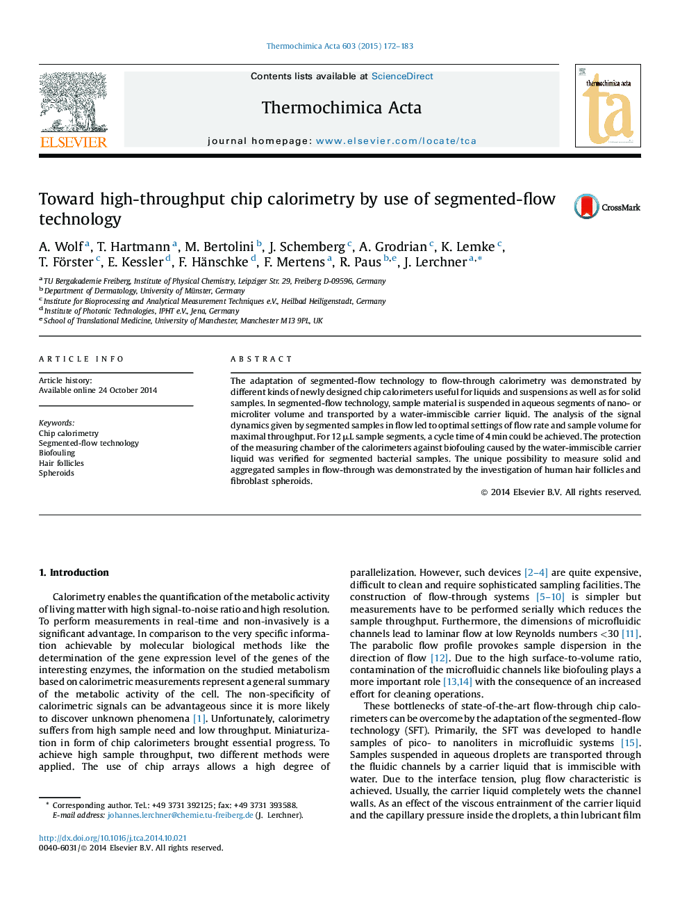 Toward high-throughput chip calorimetry by use of segmented-flow technology