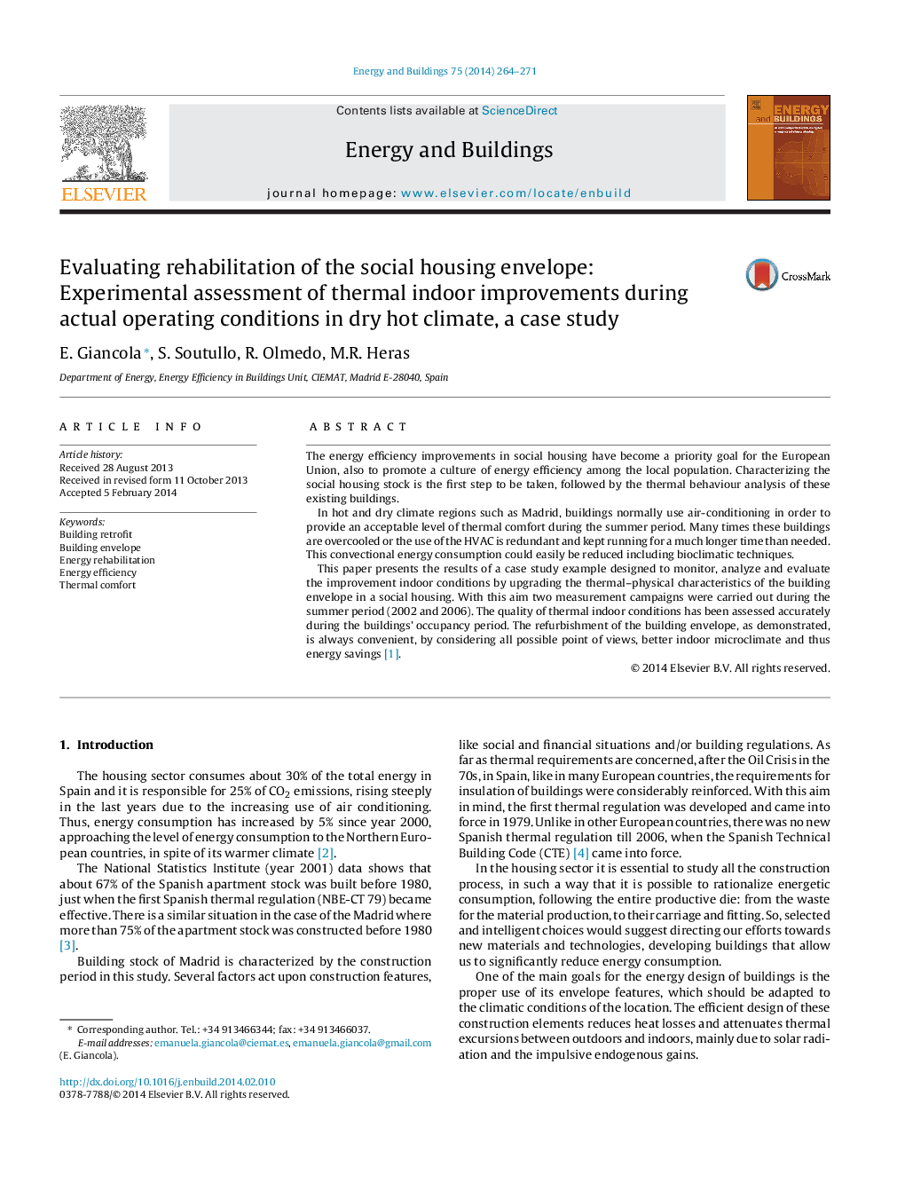 Evaluating rehabilitation of the social housing envelope: Experimental assessment of thermal indoor improvements during actual operating conditions in dry hot climate, a case study