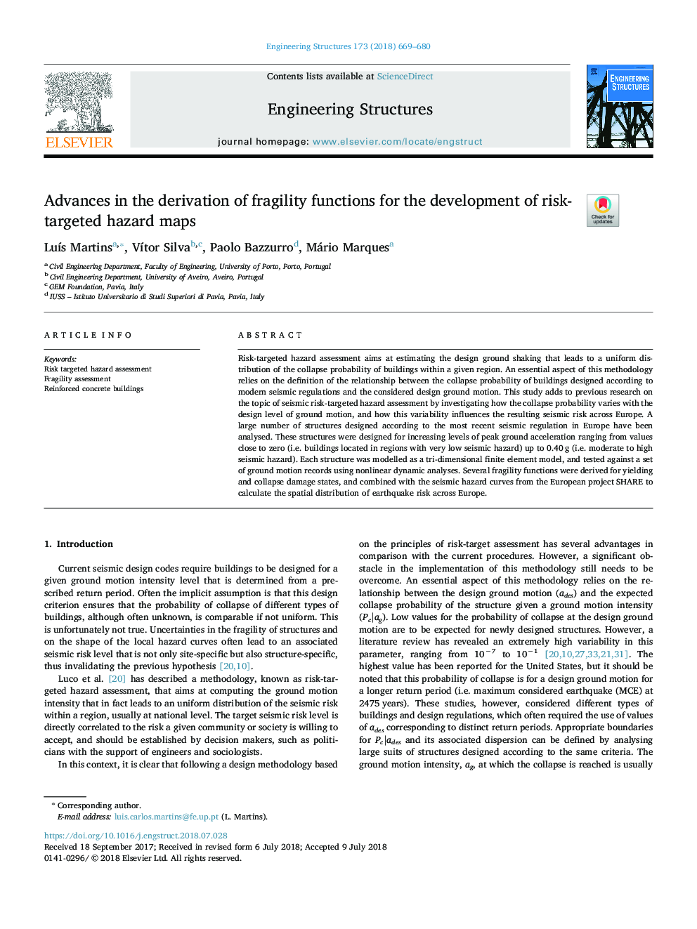 Advances in the derivation of fragility functions for the development of risk-targeted hazard maps
