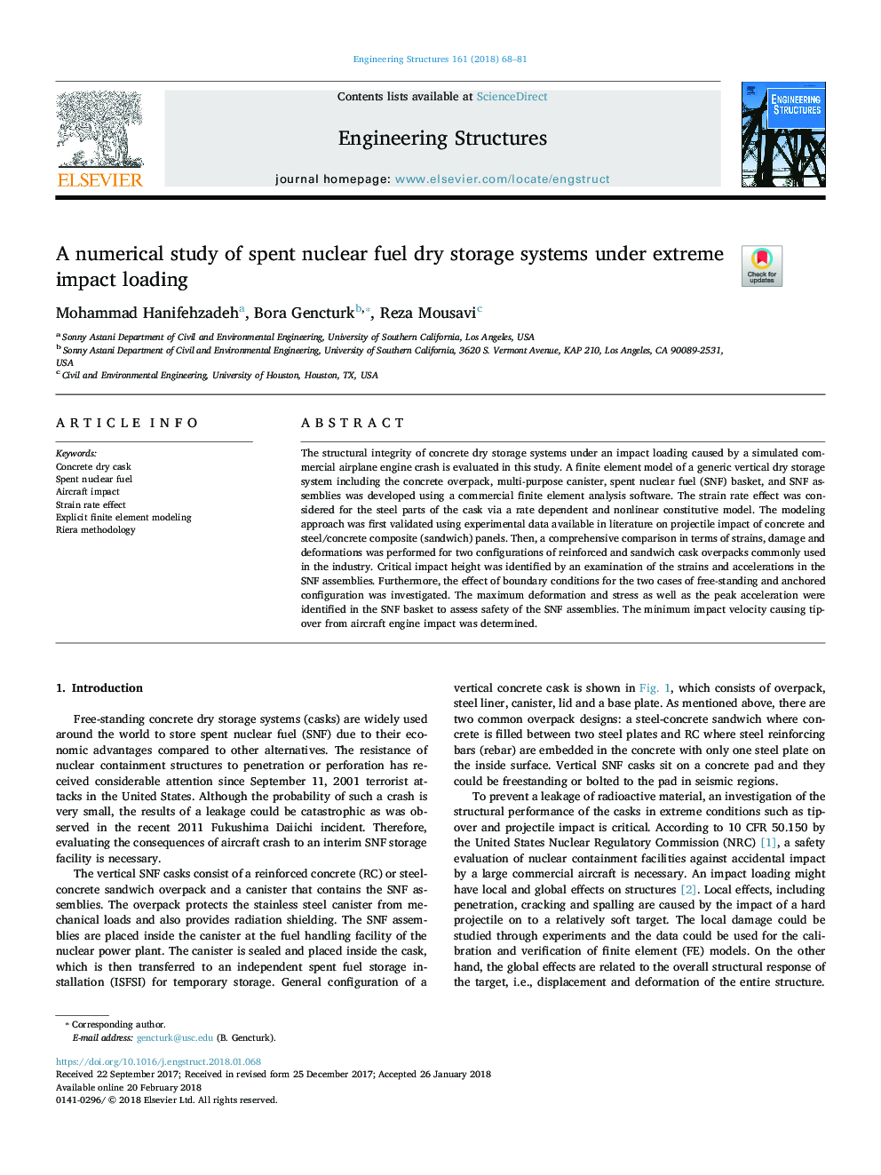 A numerical study of spent nuclear fuel dry storage systems under extreme impact loading