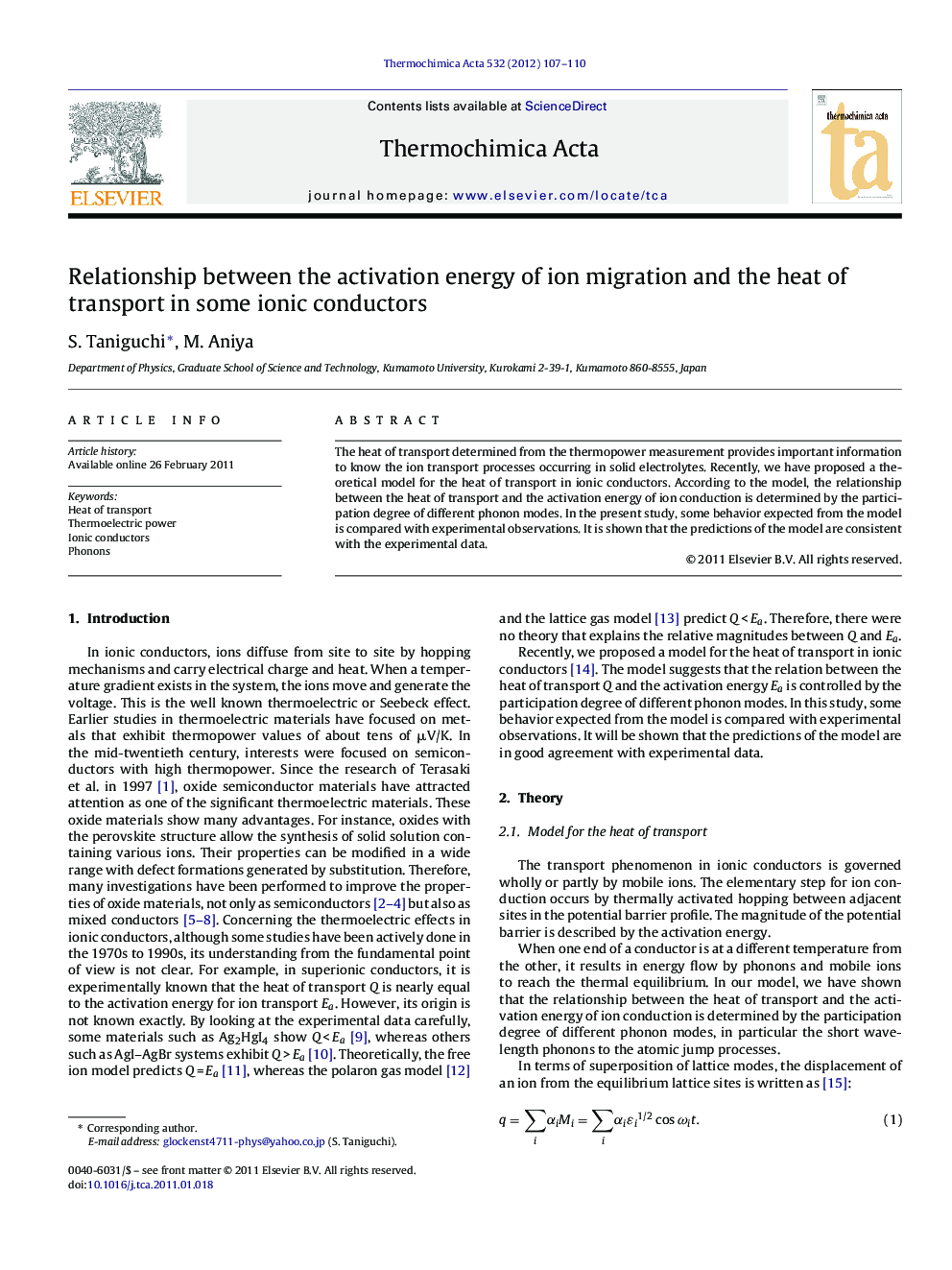 Relationship between the activation energy of ion migration and the heat of transport in some ionic conductors