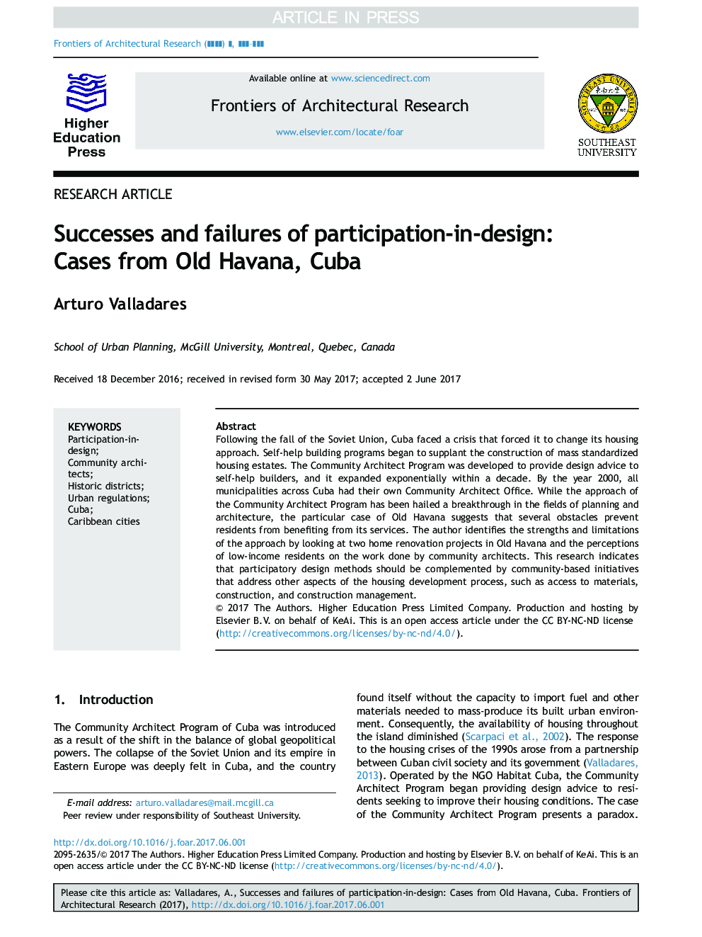 Successes and failures of participation-in-design: Cases from Old Havana, Cuba