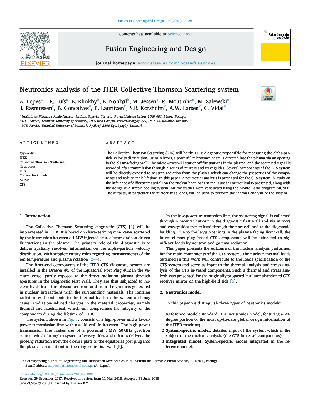 Neutronics analysis of the ITER Collective Thomson Scattering system