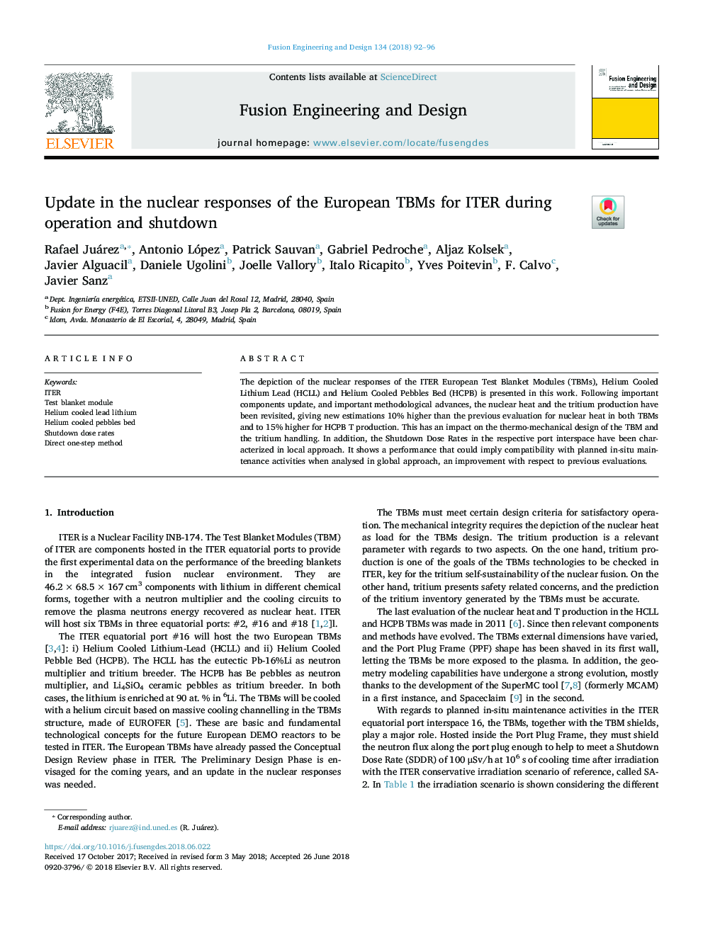 Update in the nuclear responses of the European TBMs for ITER during operation and shutdown