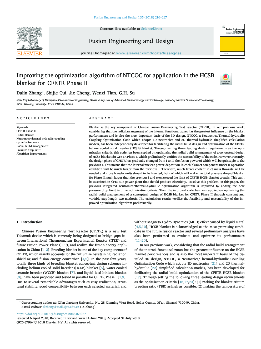 Improving the optimization algorithm of NTCOC for application in the HCSB blanket for CFETR Phase II