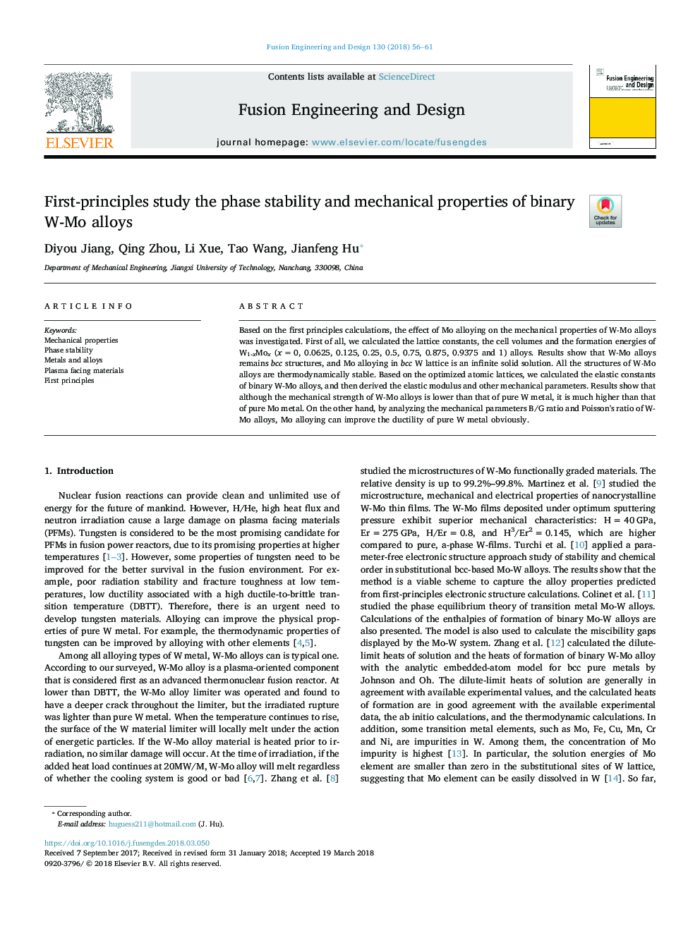 First-principles study the phase stability and mechanical properties of binary W-Mo alloys