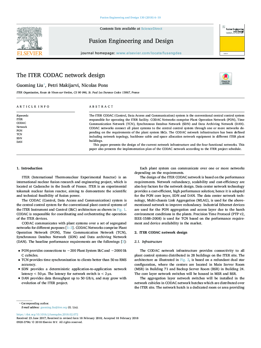 The ITER CODAC network design