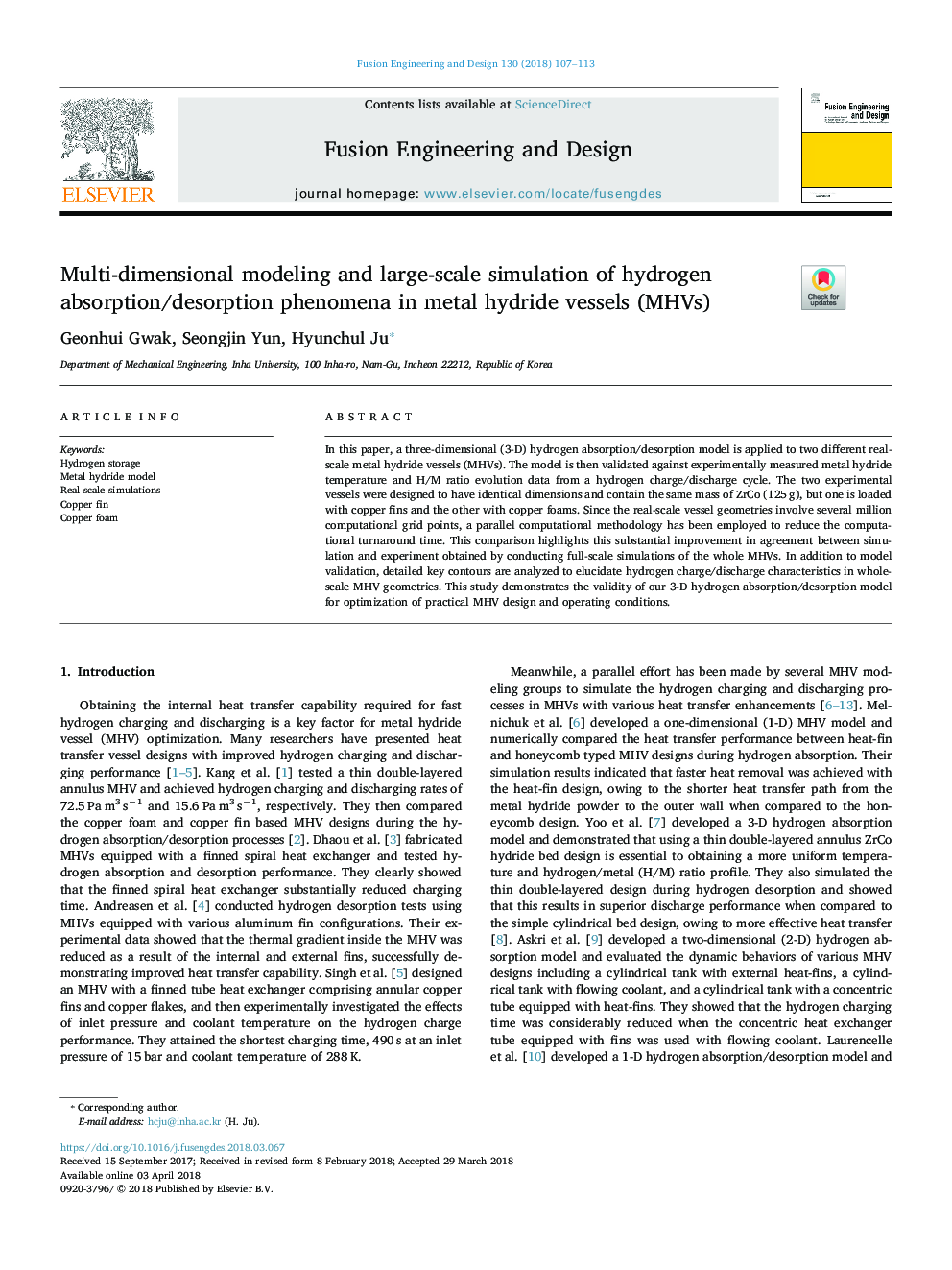 Multi-dimensional modeling and large-scale simulation of hydrogen absorption/desorption phenomena in metal hydride vessels (MHVs)