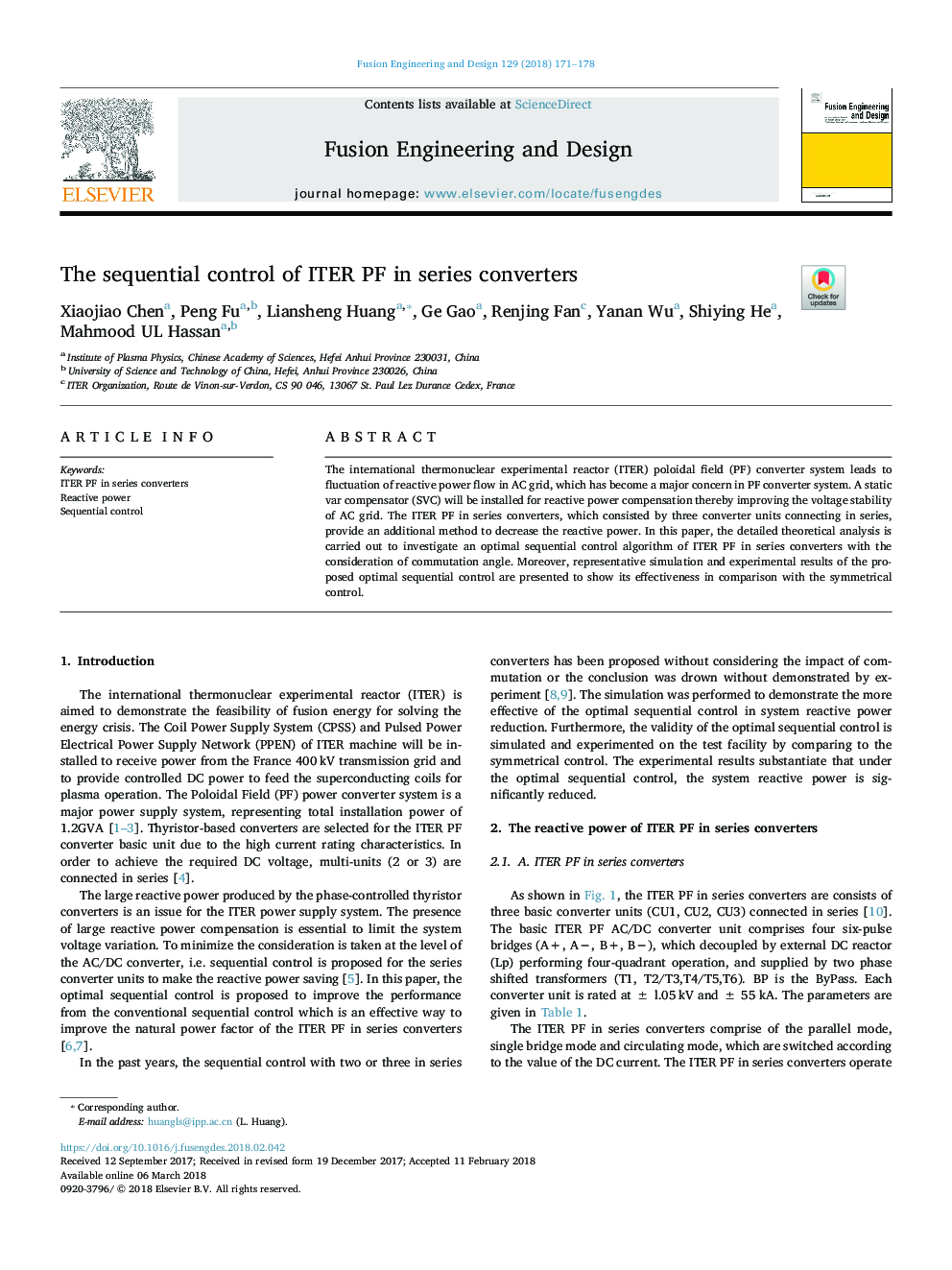 The sequential control of ITER PF in series converters