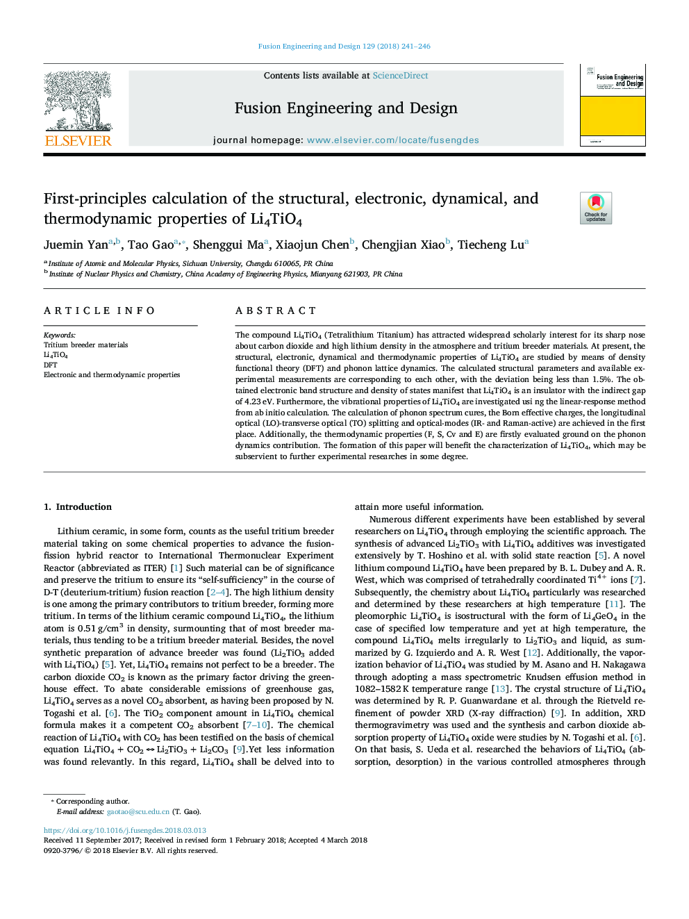 First-principles calculation of the structural, electronic, dynamical, and thermodynamic properties of Li4TiO4