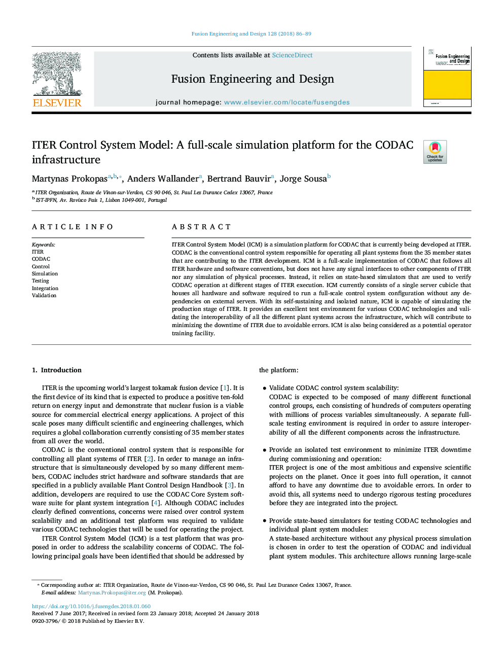 ITER Control System Model: A full-scale simulation platform for the CODAC infrastructure