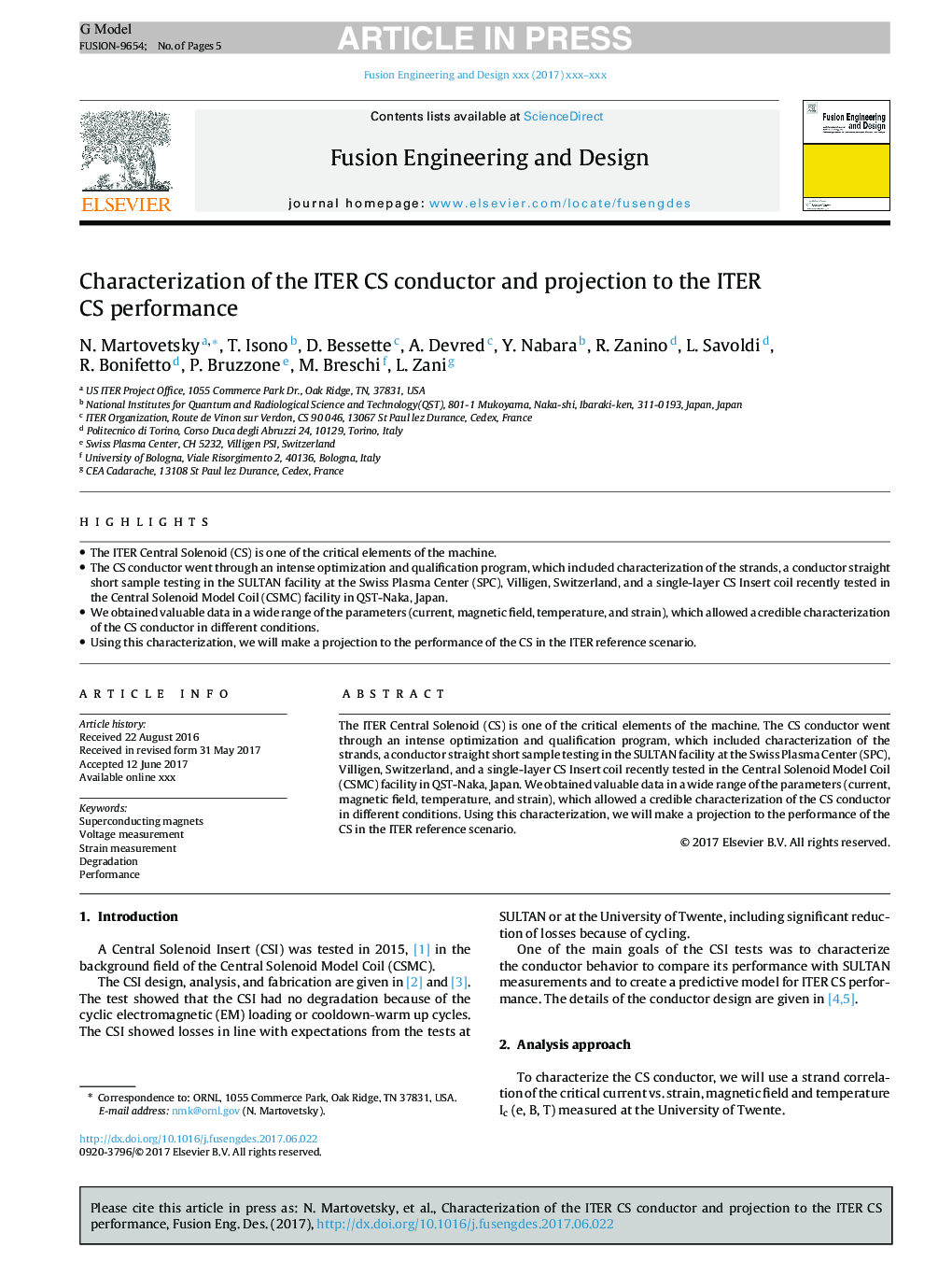 Characterization of the ITER CS conductor and projection to the ITER CS performance