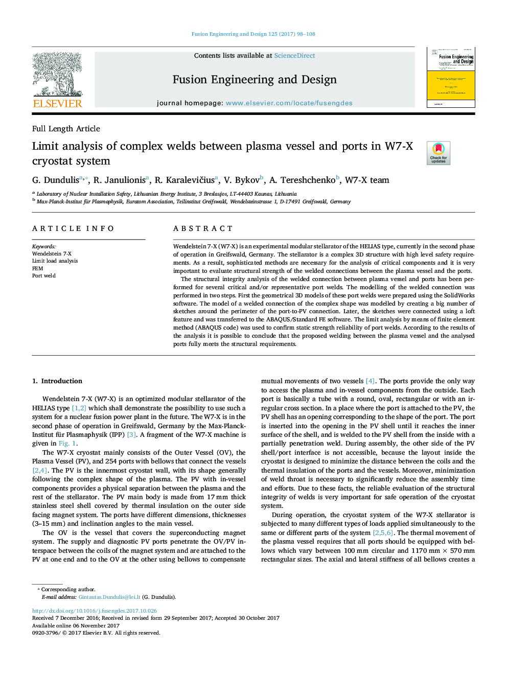 Limit analysis of complex welds between plasma vessel and ports in W7-X cryostat system