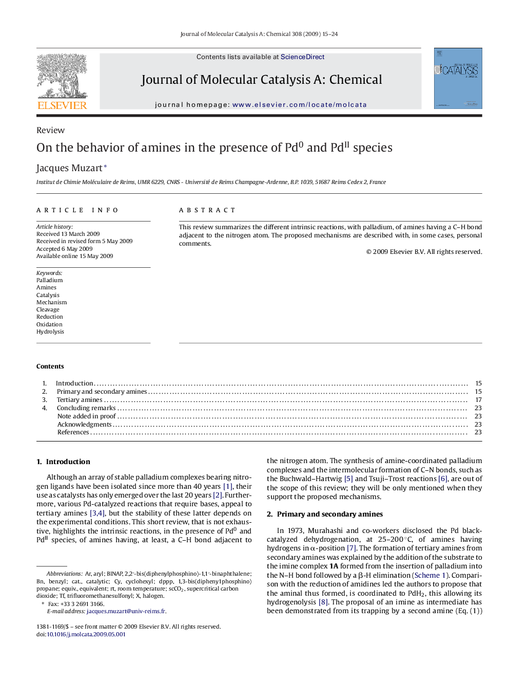 On the behavior of amines in the presence of Pd0 and PdII species