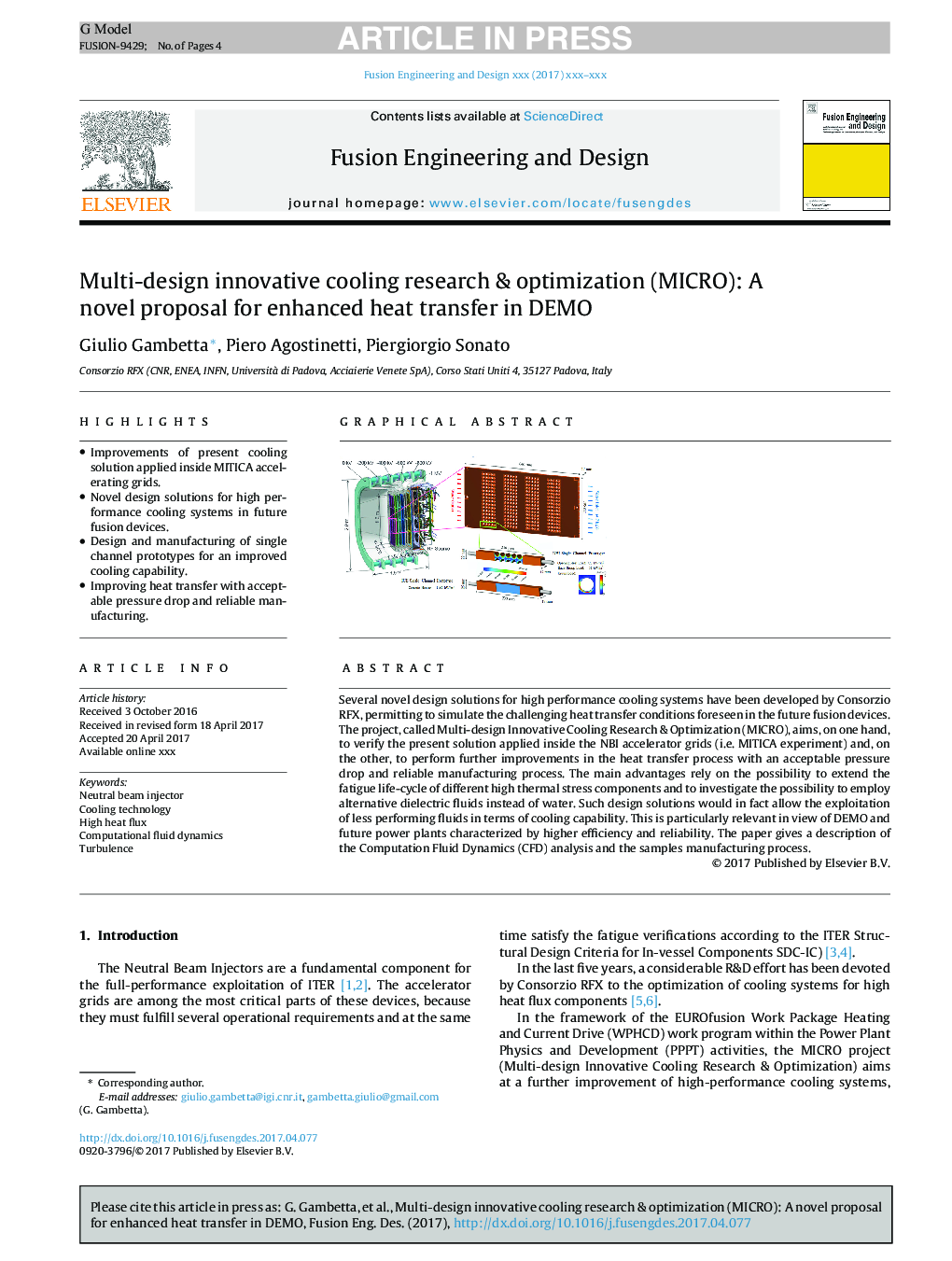 Multi-design innovative cooling research & optimization (MICRO): A novel proposal for enhanced heat transfer in DEMO