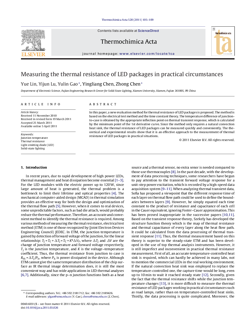 Measuring the thermal resistance of LED packages in practical circumstances