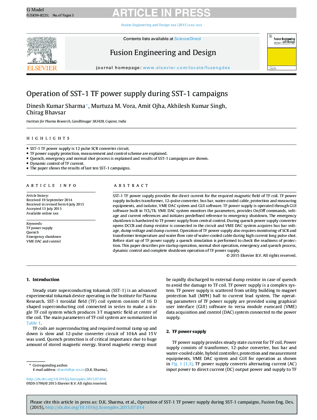 Operation of SST-1 TF power supply during SST-1 campaigns