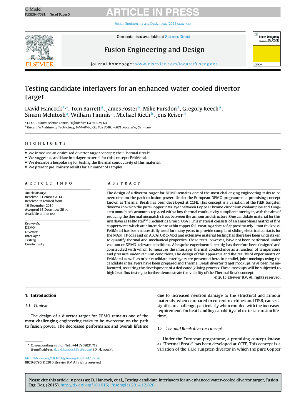 Testing candidate interlayers for an enhanced water-cooled divertor target