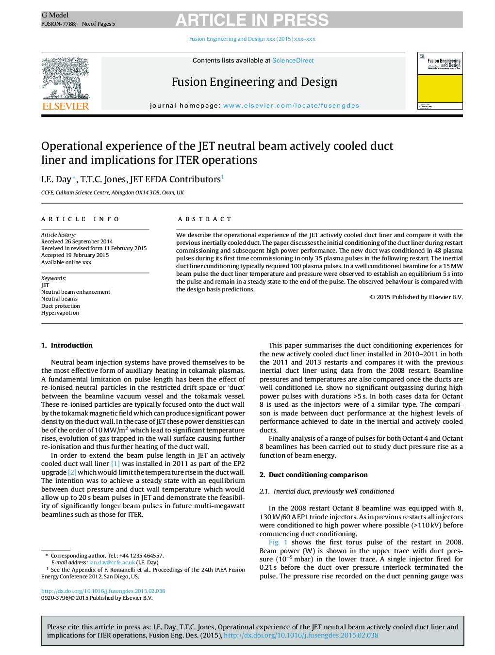 Operational experience of the JET neutral beam actively cooled duct liner and implications for ITER operations