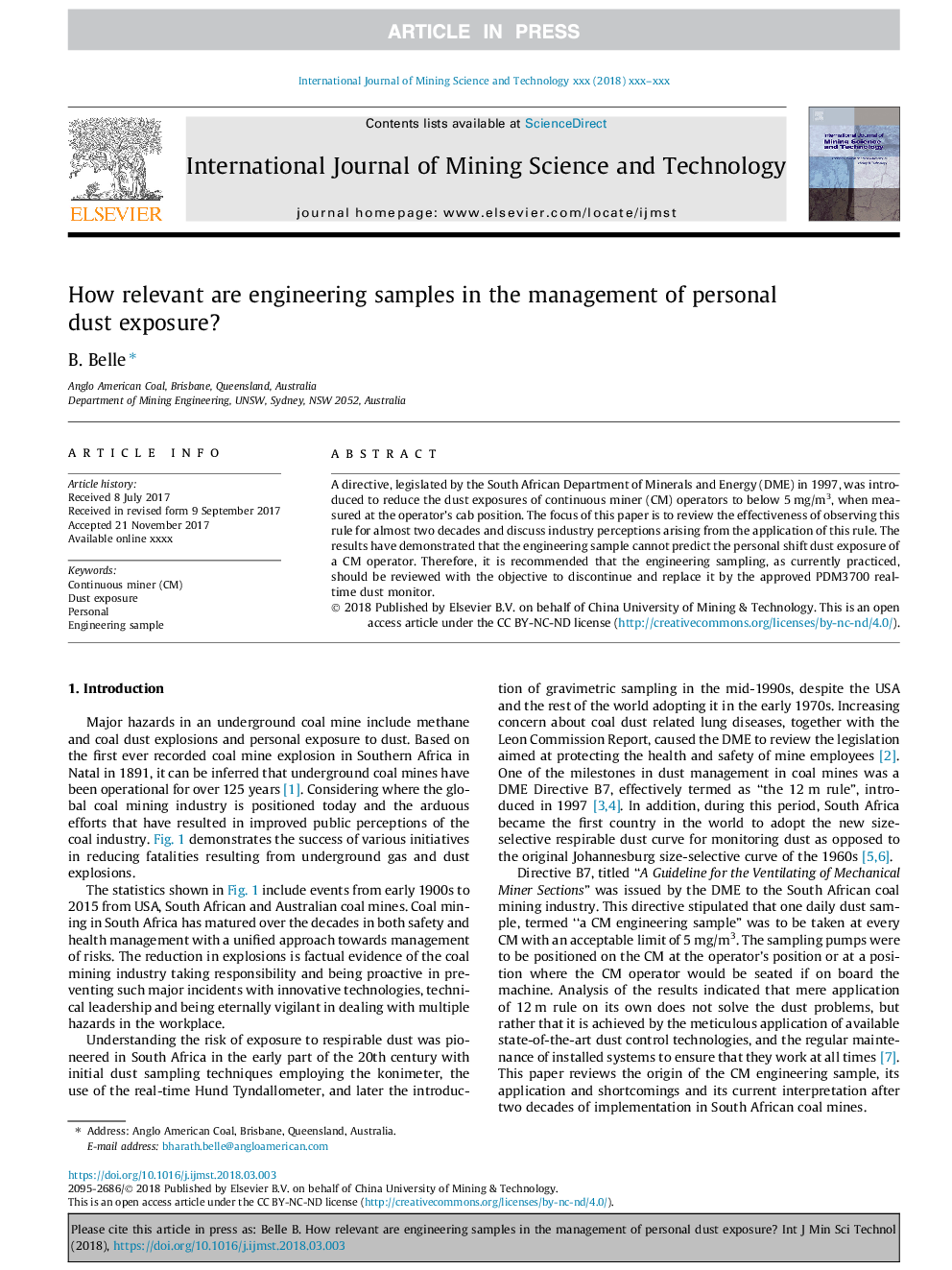 How relevant are engineering samples in the management of personal dust exposure?