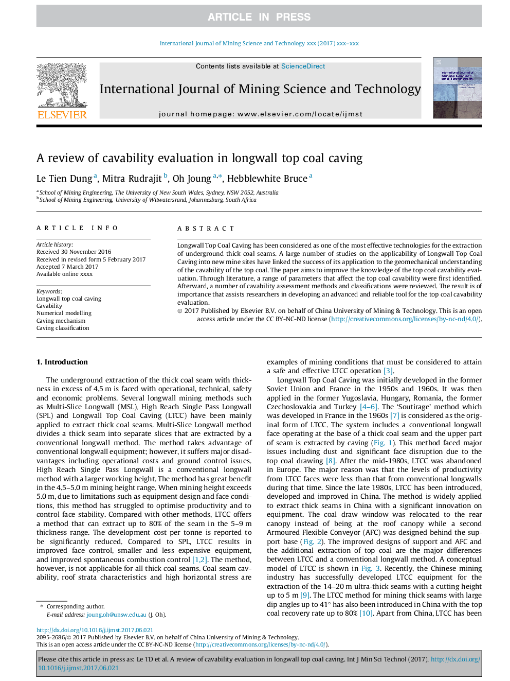 A review of cavability evaluation in longwall top coal caving