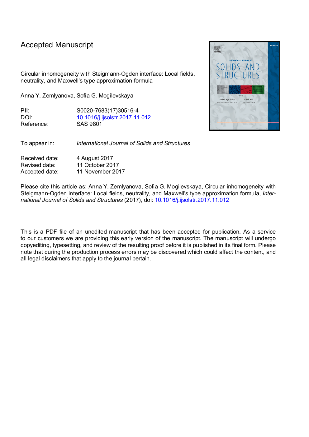 Circular inhomogeneity with Steigmann-Ogden interface: Local fields, neutrality, and Maxwell's type approximation formula