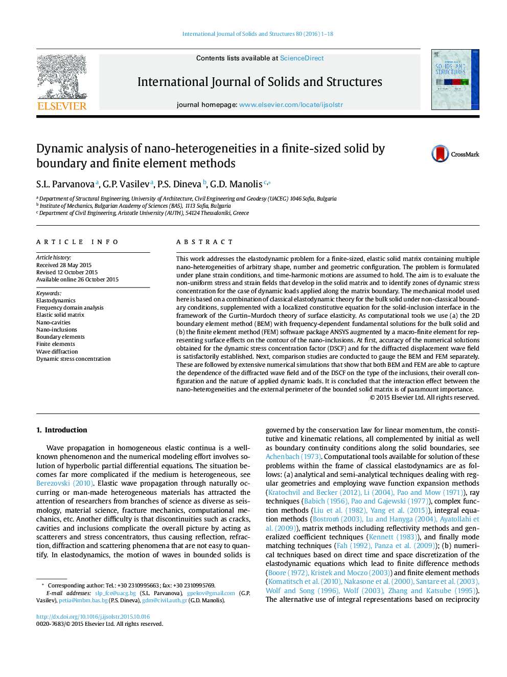 Dynamic analysis of nano-heterogeneities in a finite-sized solid by boundary and finite element methods