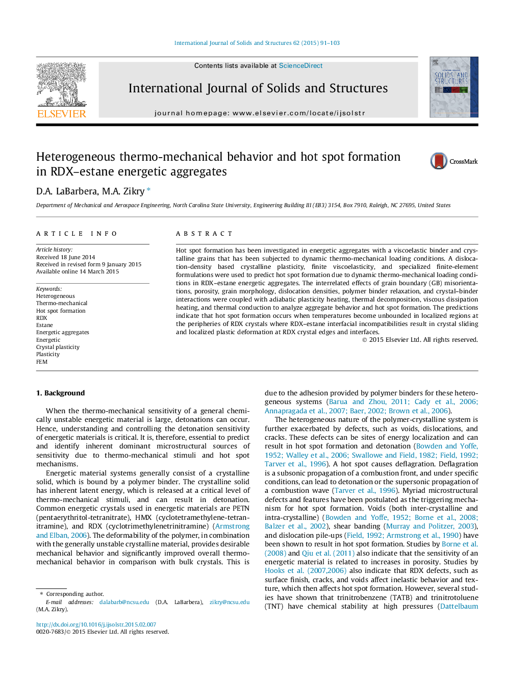 Heterogeneous thermo-mechanical behavior and hot spot formation in RDX-estane energetic aggregates