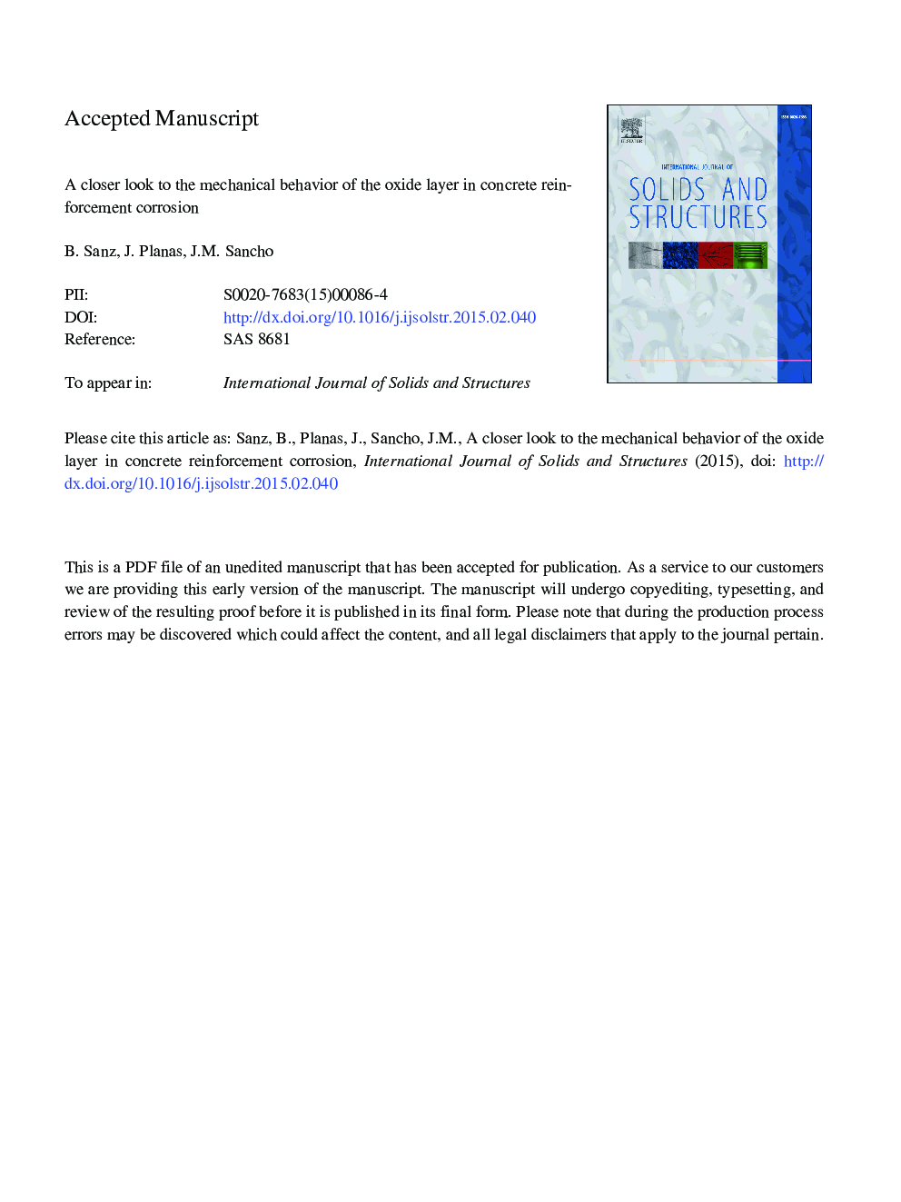 A closer look to the mechanical behavior of the oxide layer in concrete reinforcement corrosion