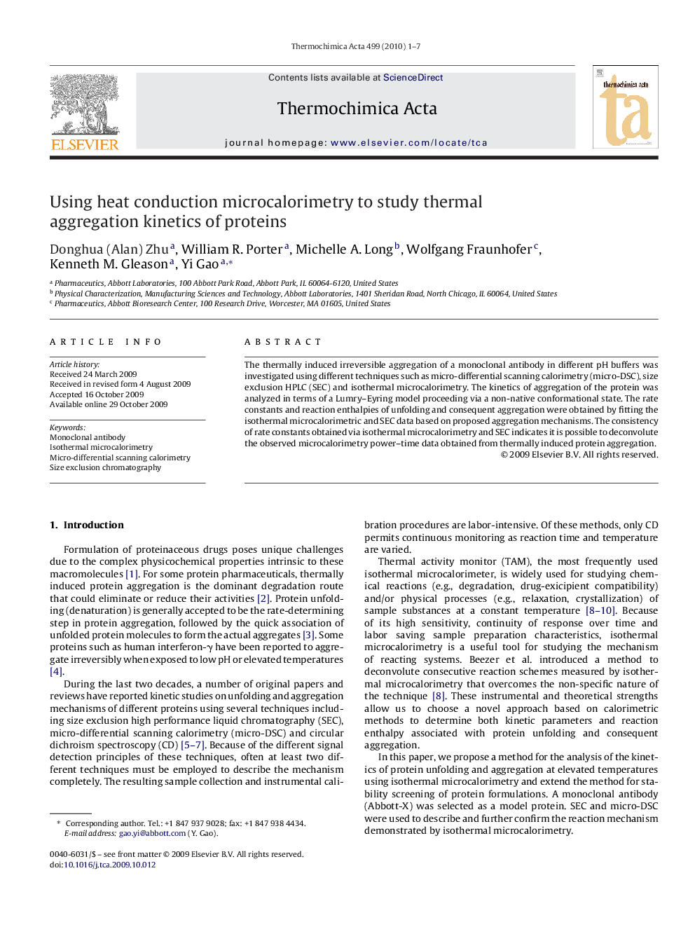 Using heat conduction microcalorimetry to study thermal aggregation kinetics of proteins