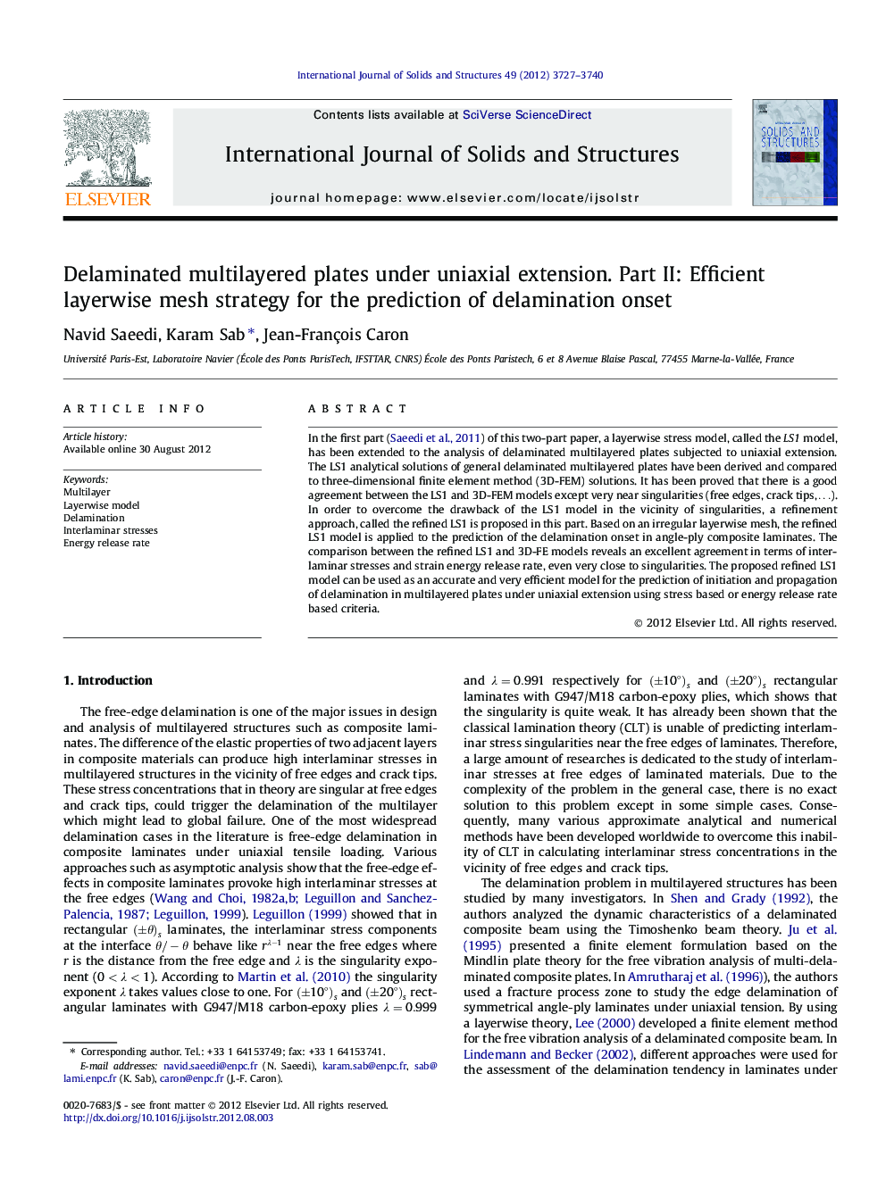 Delaminated multilayered plates under uniaxial extension. Part II: Efficient layerwise mesh strategy for the prediction of delamination onset