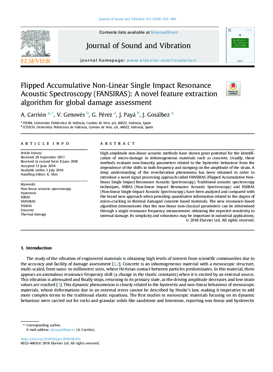 Flipped Accumulative Non-Linear Single Impact Resonance Acoustic Spectroscopy (FANSIRAS): A novel feature extraction algorithm for global damage assessment