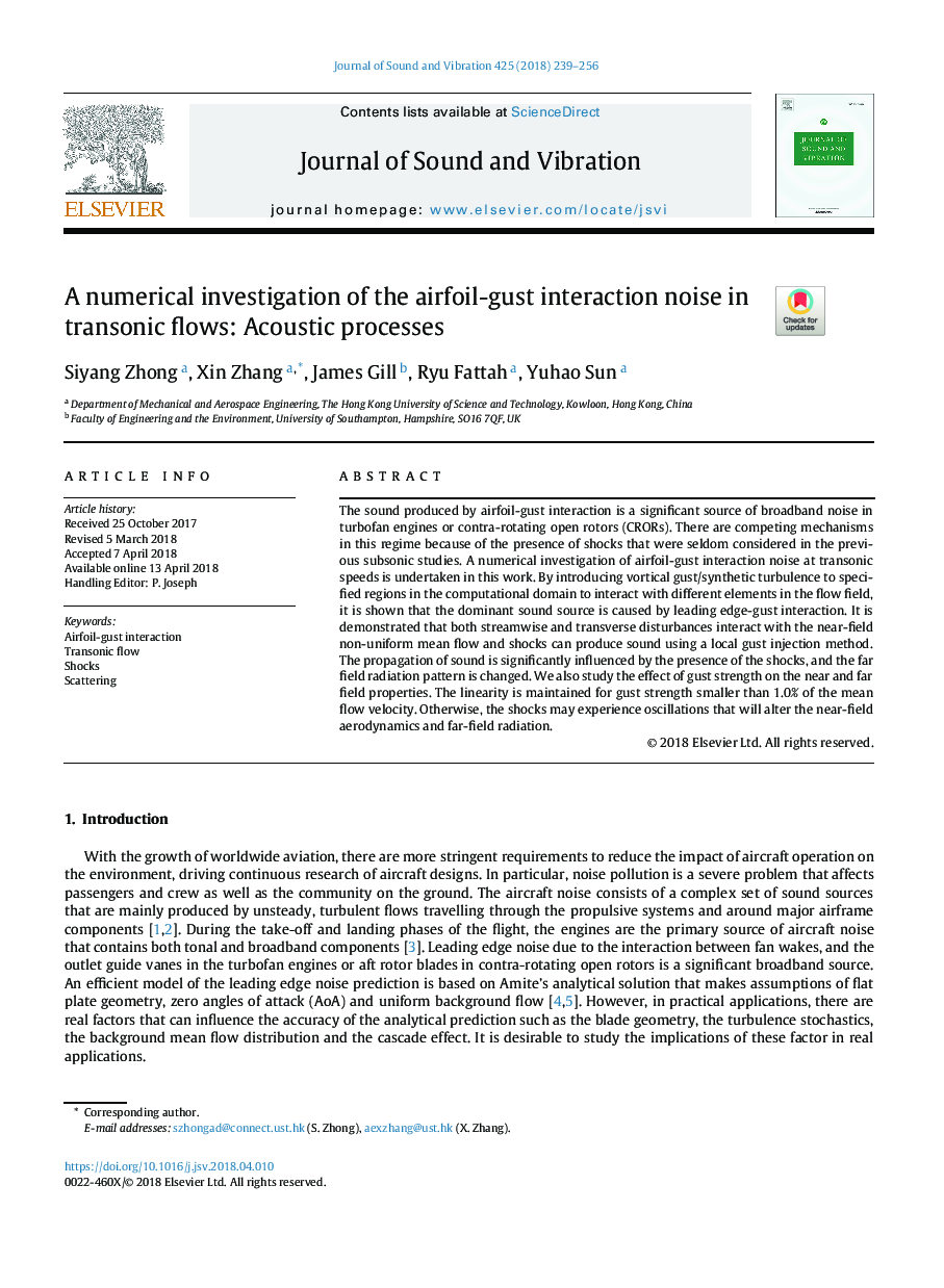 A numerical investigation of the airfoil-gust interaction noise in transonic flows: Acoustic processes