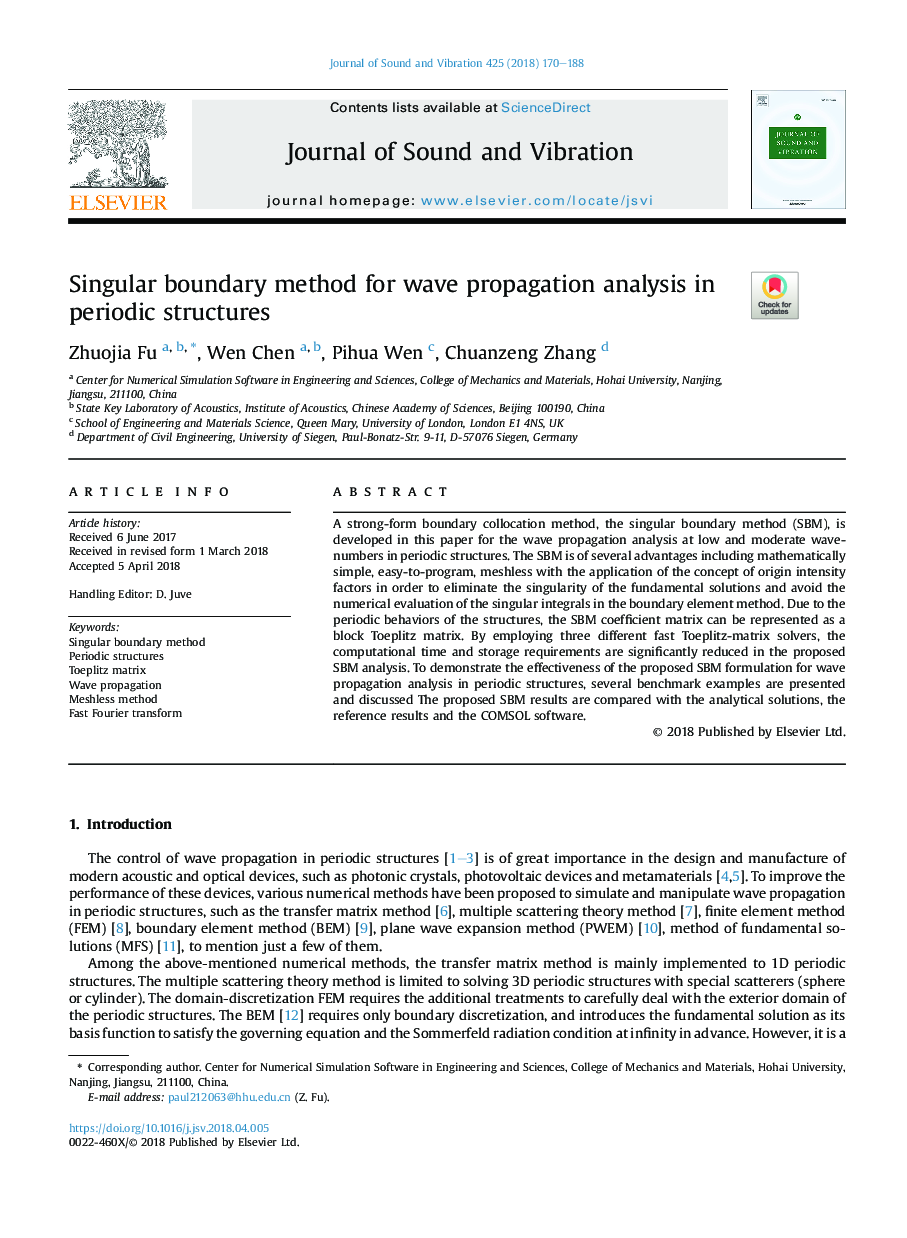 Singular boundary method for wave propagation analysis in periodic structures