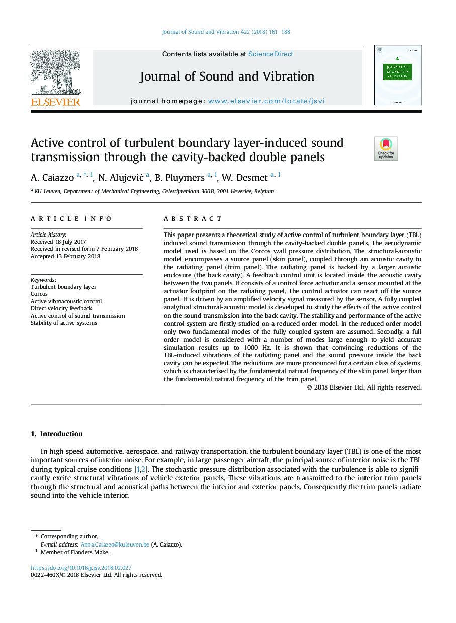 Active control of turbulent boundary layer-induced sound transmission through the cavity-backed double panels