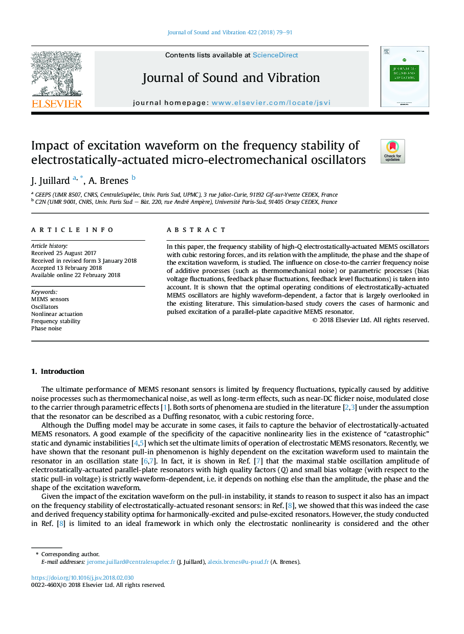 Impact of excitation waveform on the frequency stability of electrostatically-actuated micro-electromechanical oscillators