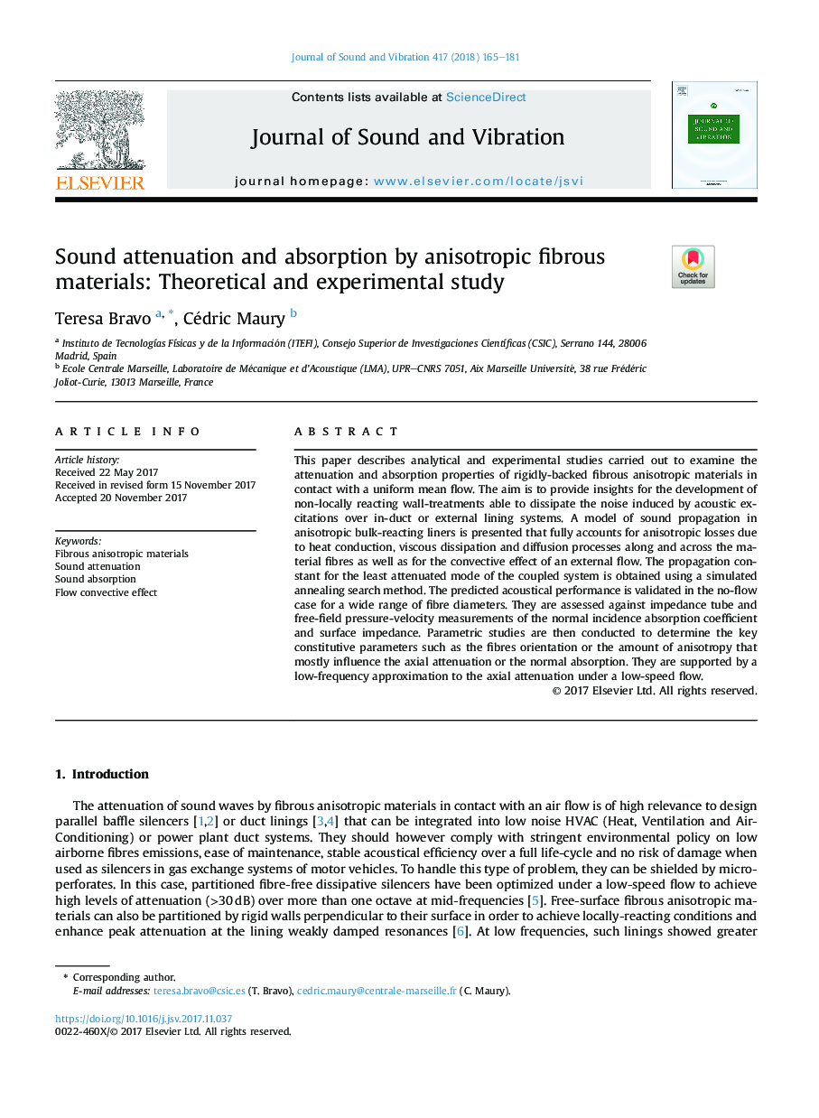 Sound attenuation and absorption by anisotropic fibrous materials: Theoretical and experimental study