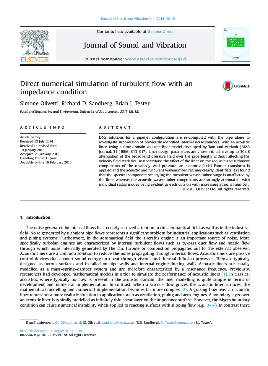 Direct numerical simulation of turbulent flow with an impedance condition