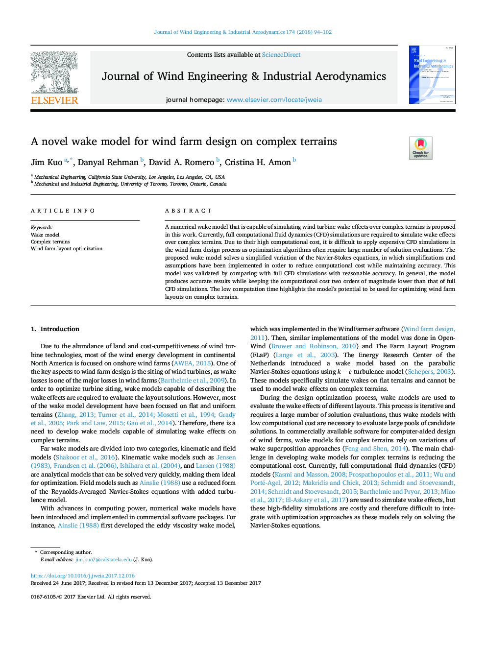 A novel wake model for wind farm design on complex terrains