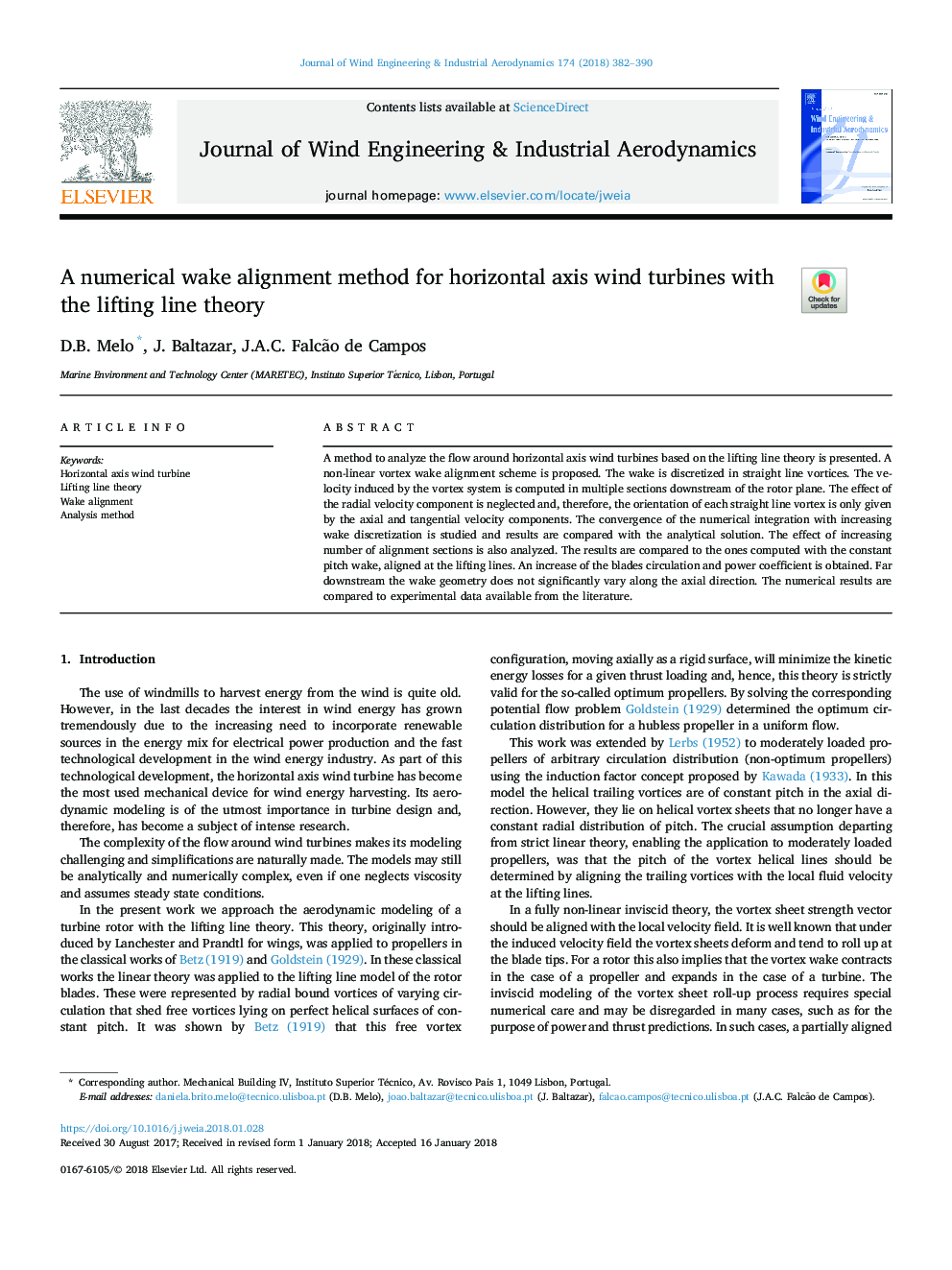 A numerical wake alignment method for horizontal axis wind turbines with the lifting line theory