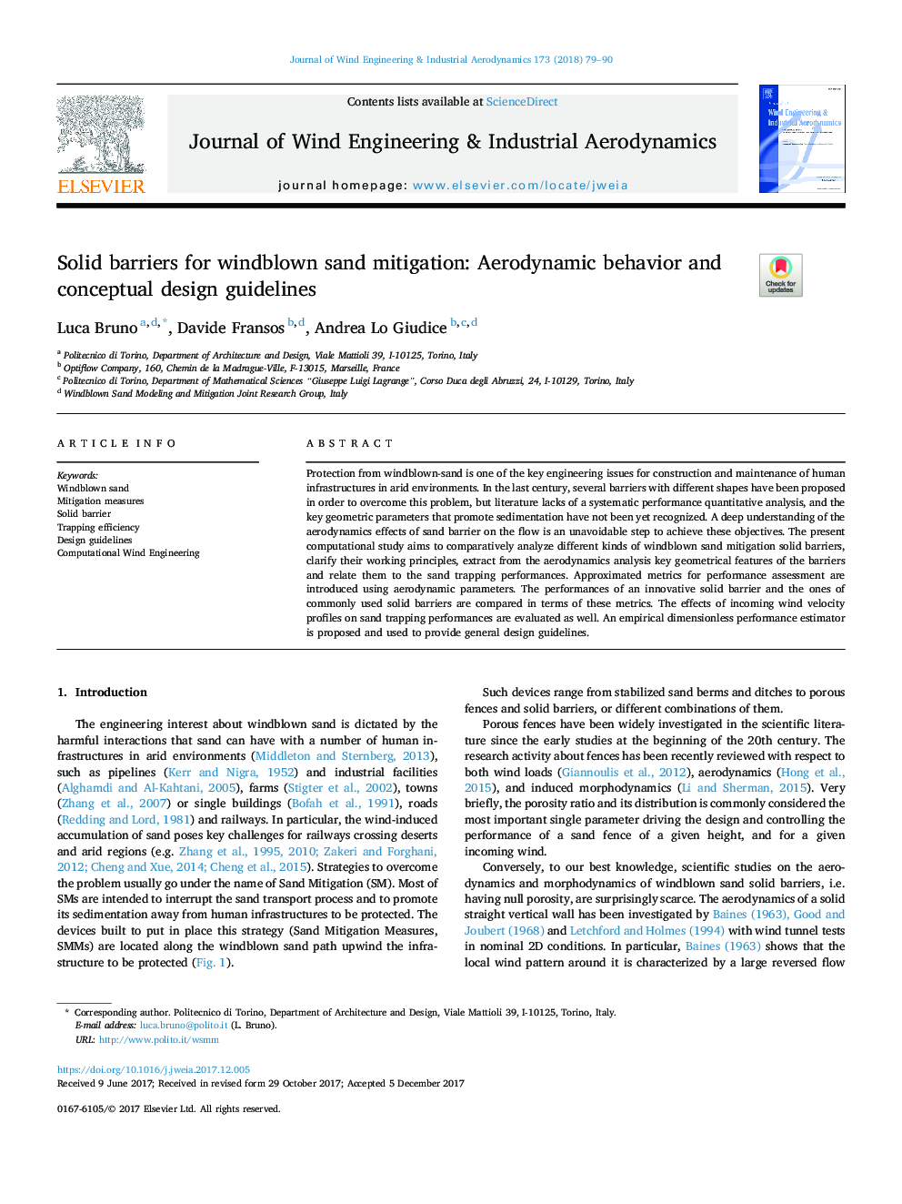 Solid barriers for windblown sand mitigation: Aerodynamic behavior and conceptual design guidelines