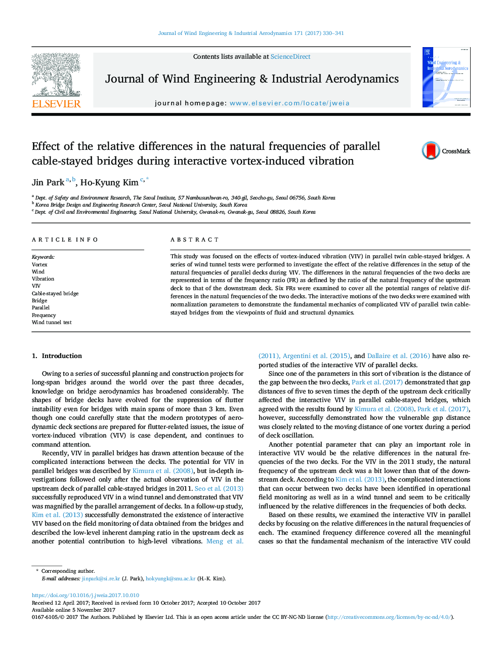 Effect of the relative differences in the natural frequencies of parallel cable-stayed bridges during interactive vortex-induced vibration