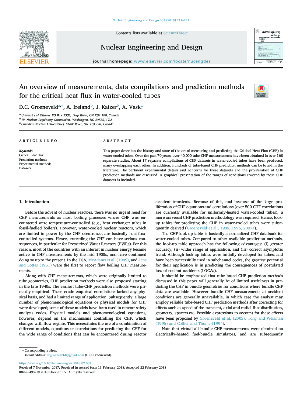 An overview of measurements, data compilations and prediction methods for the critical heat flux in water-cooled tubes