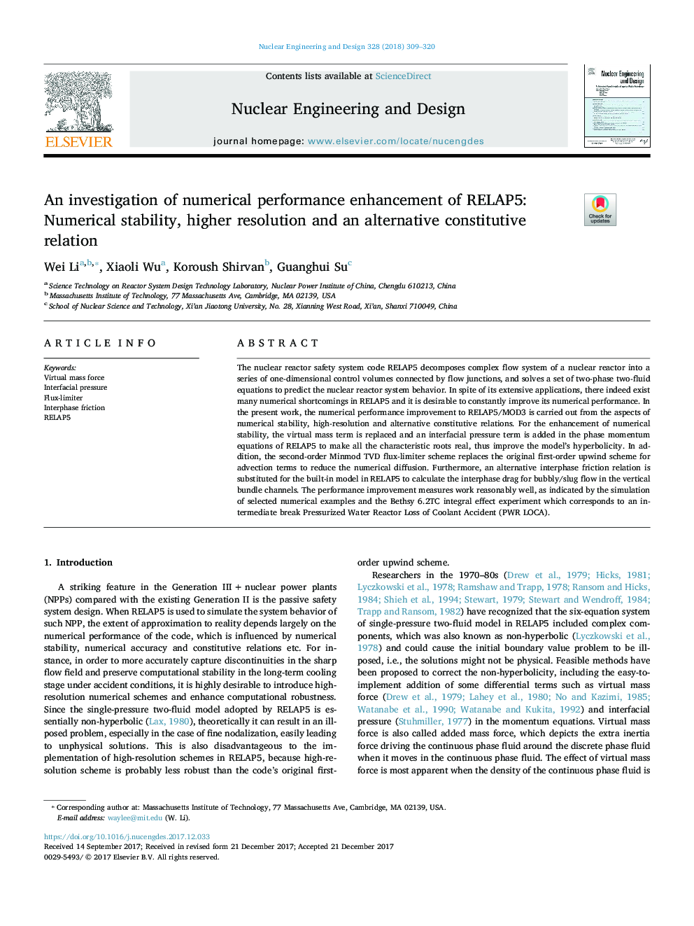 An investigation of numerical performance enhancement of RELAP5: Numerical stability, higher resolution and an alternative constitutive relation