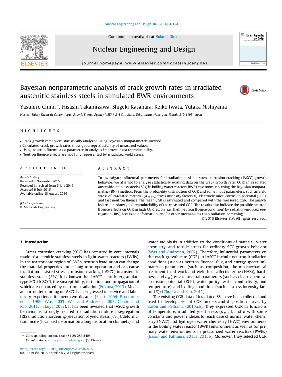 Bayesian nonparametric analysis of crack growth rates in irradiated austenitic stainless steels in simulated BWR environments