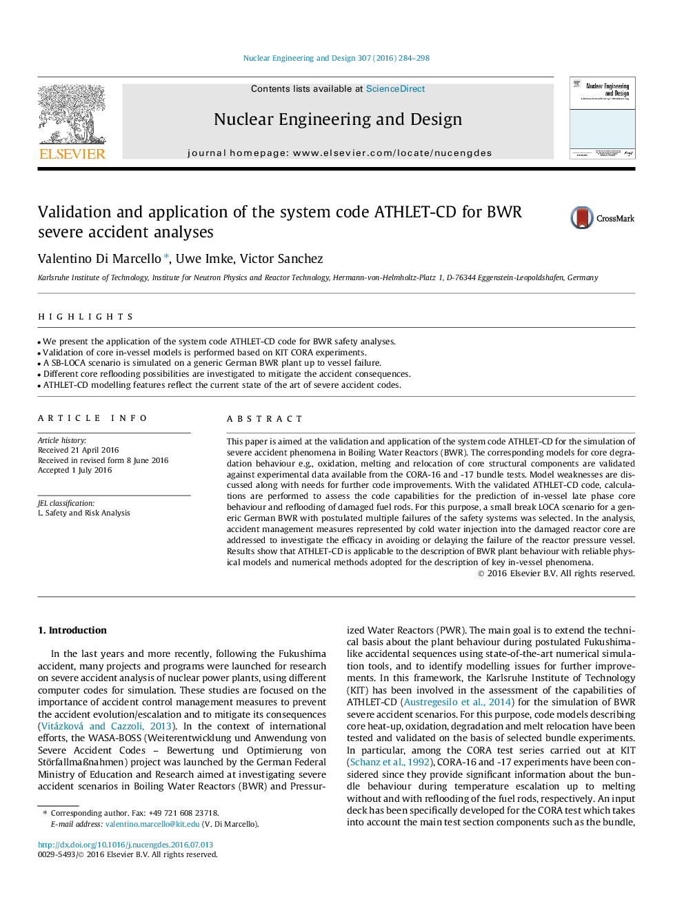 Validation and application of the system code ATHLET-CD for BWR severe accident analyses