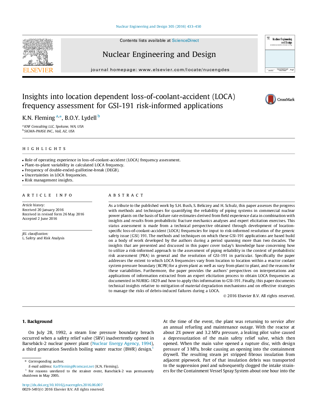 Insights into location dependent loss-of-coolant-accident (LOCA) frequency assessment for GSI-191 risk-informed applications