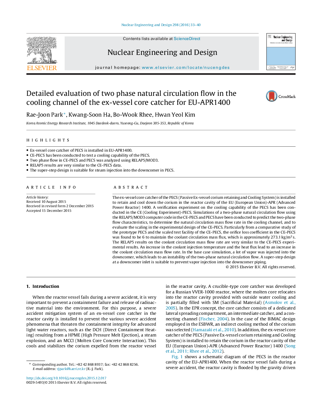 Detailed evaluation of two phase natural circulation flow in the cooling channel of the ex-vessel core catcher for EU-APR1400