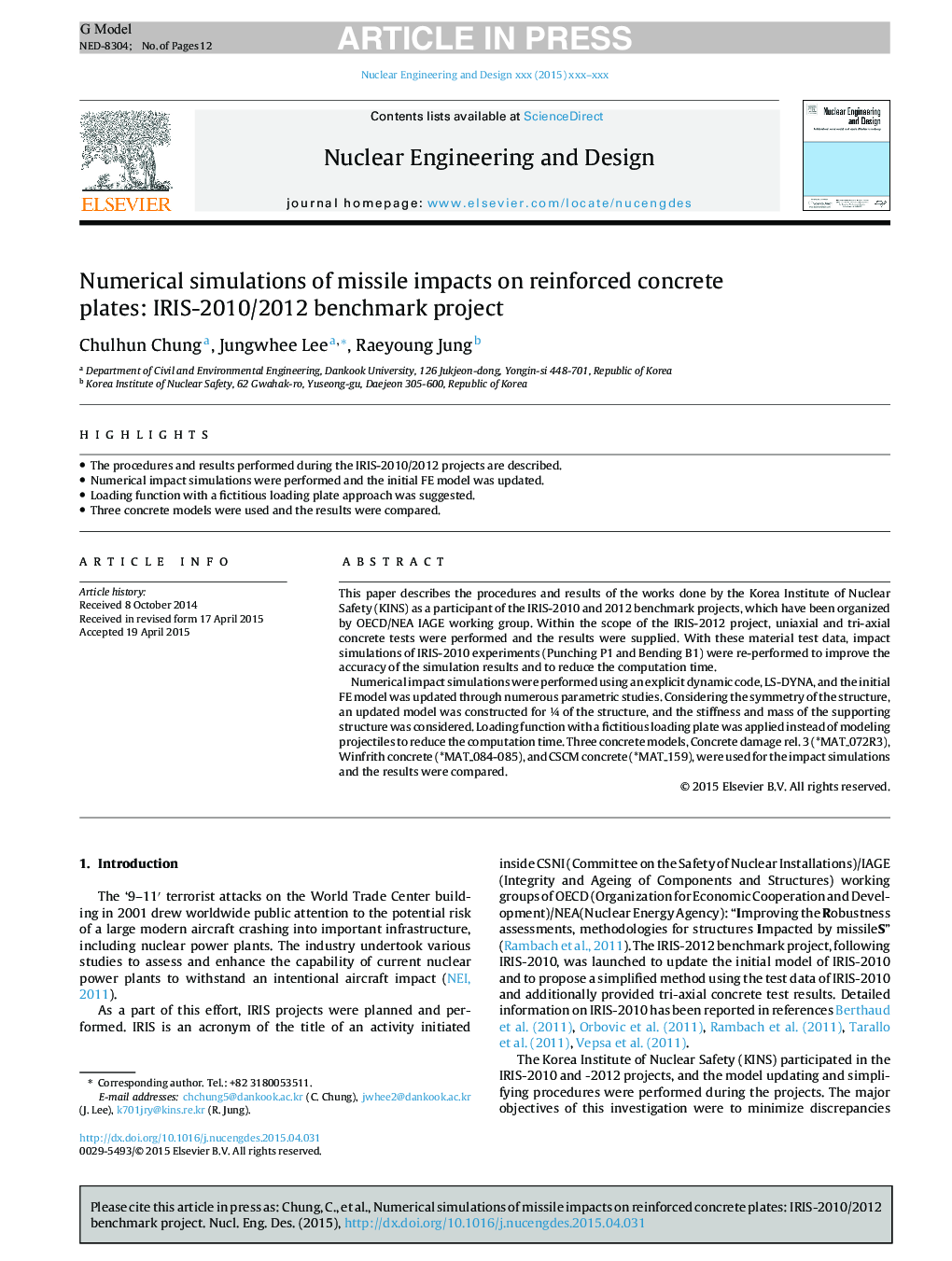 Numerical simulations of missile impacts on reinforced concrete plates: IRIS-2010/2012 benchmark project